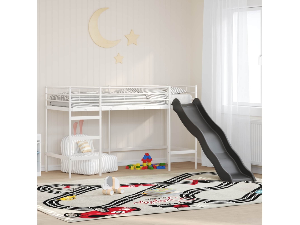 Vidaxl Estrutura De Cama Loft Para Crianças Com Escorregador