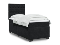 Vidaxl Cama com Molas/colchão 100x200 Cm Veludo Preto