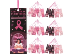 Conjunto de 48 Marcadores de Livros GOKOCO com Frases Inspiradoras, Fita Laminada Rosa, Acessórios de Leitura