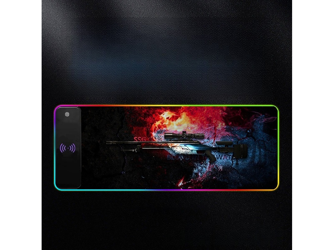 Mouse Pad, Carregamento Semi Fios 15w, Iluminação LED com 17 Modos, 80 x 30 cm, para PC, Macbook e Laptops. Hexinyigjly
