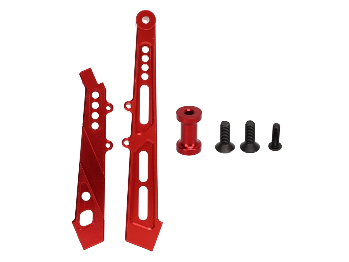 Suporte De Chassi Dianteiro E Traseiro De Liga De Alumínio Profissional Para Carro Rc Arrma 1/7 1/8 Vermelho