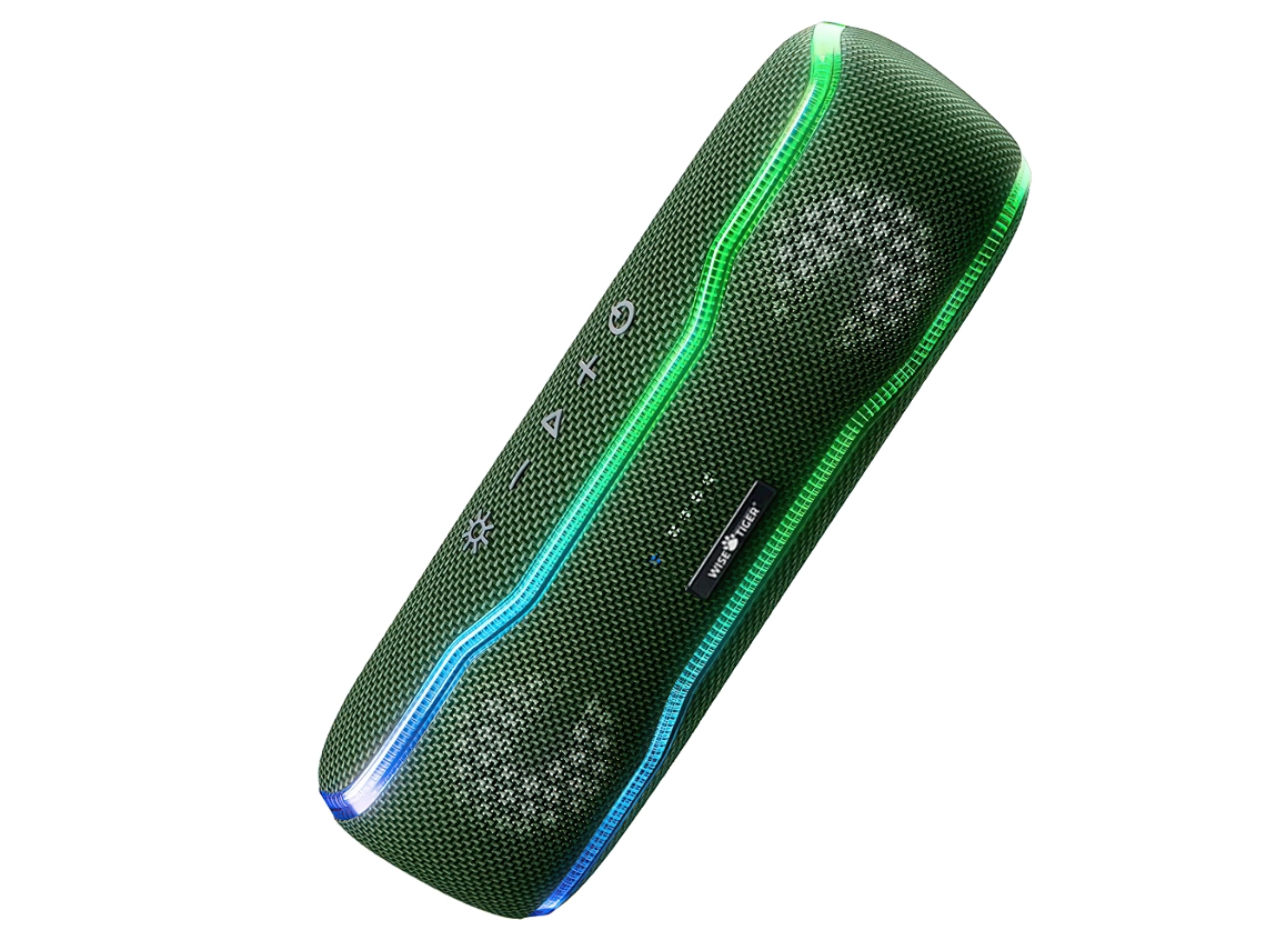 (verde) Caixa De Som Portátil Para Uso Externo À Prova D'água Ipx7 Com Luz Estéreo