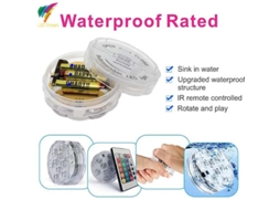Conjunto De 4 Luzes Para Piscina 4 Luzes 4 Controles Luzes Magnéticas De 7 Cm Com 13 Leds E Controle Remoto De 28 Teclas*