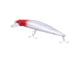 Isca Artificial de Pesca Marítima 60g Cabeça Vermelha Corpo Branco