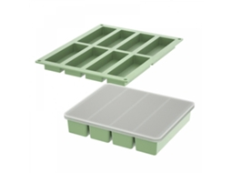 Forma De Gelo Silicone(verde Militar) Retangular Silicone Adequada Para Coquetéis E Bebidas