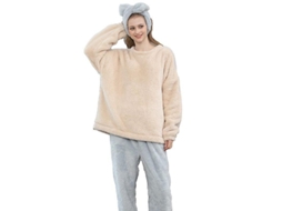 2026 conjunto de Pijamas de Peluche Coral para Mujer, Suave Y Cálido, Bajo Los Hombros Y Cintura Elástica, para Dormir Y Relajarse En Invierno