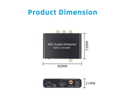 Aetheria adaptador de Áudio Arc 192khz Dac Conversor Digital para Analógico Spdif Coaxial Rca 3.5mm