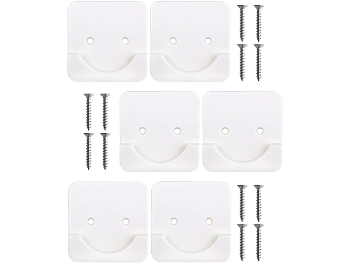 Conjunto De 6 Suportes Adesivos Para Barra Chuveiro, Superfície Lisa,