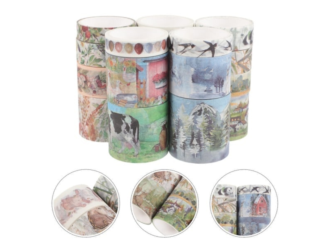 Fita Adesiva Washi, Caixa Decorativa Washi Scrapbooking E Cadernos Artesanato