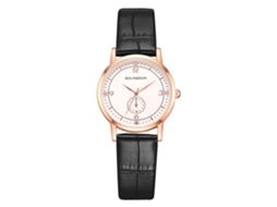 Relógio de Pulso Quartz de Moda com Pulseira de Couro Elegante e Design Minimalista (ouro Rosa)