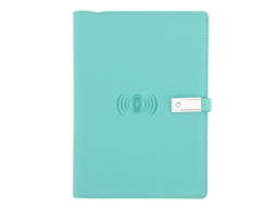 Mali caderno Inteligente de Carregamento Sem Fio A5 8000mah com Power Bank e Cabo 3 em 1 Azul Lagoa