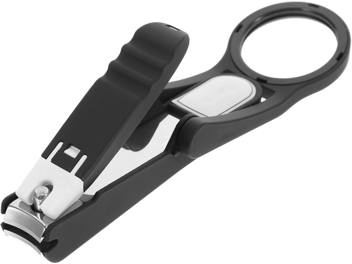 Cortador de unhas com lupa para idosos e meninos/meninas, com capa.