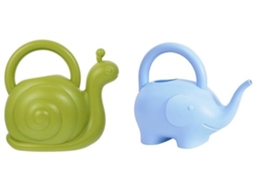 Jardineira 2 Unidades - Adorável Forma De Elefante - Plástico - Manivela Portátil - Para Interior/exterior - Ideal Para Crianças - Regador De Plantas
