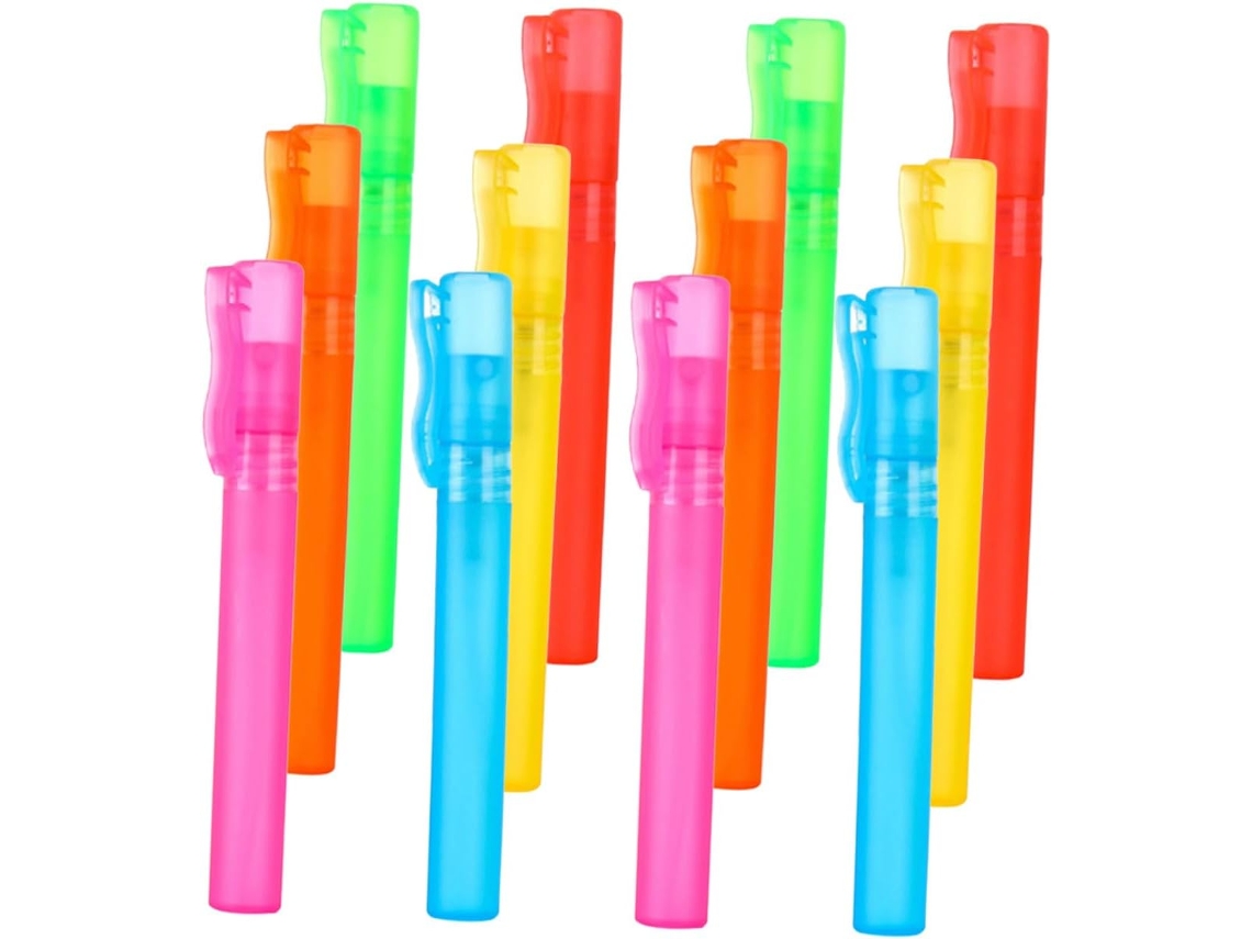 De 12 Mini Frascos Spray Coloridos, Frascos De Perfume Portáteis Em Spray