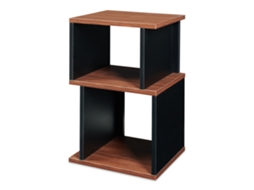 Mesa auxiliar EN.CASA Trond com 2 compartimentos 50x33x29 cm preto/nogueira