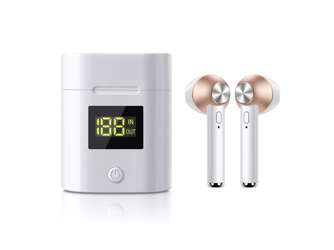 Fones De Ouvido Sem Fio Bluetooth, Bluetooth 5.0, 120 Horas Em Standby, Dourado