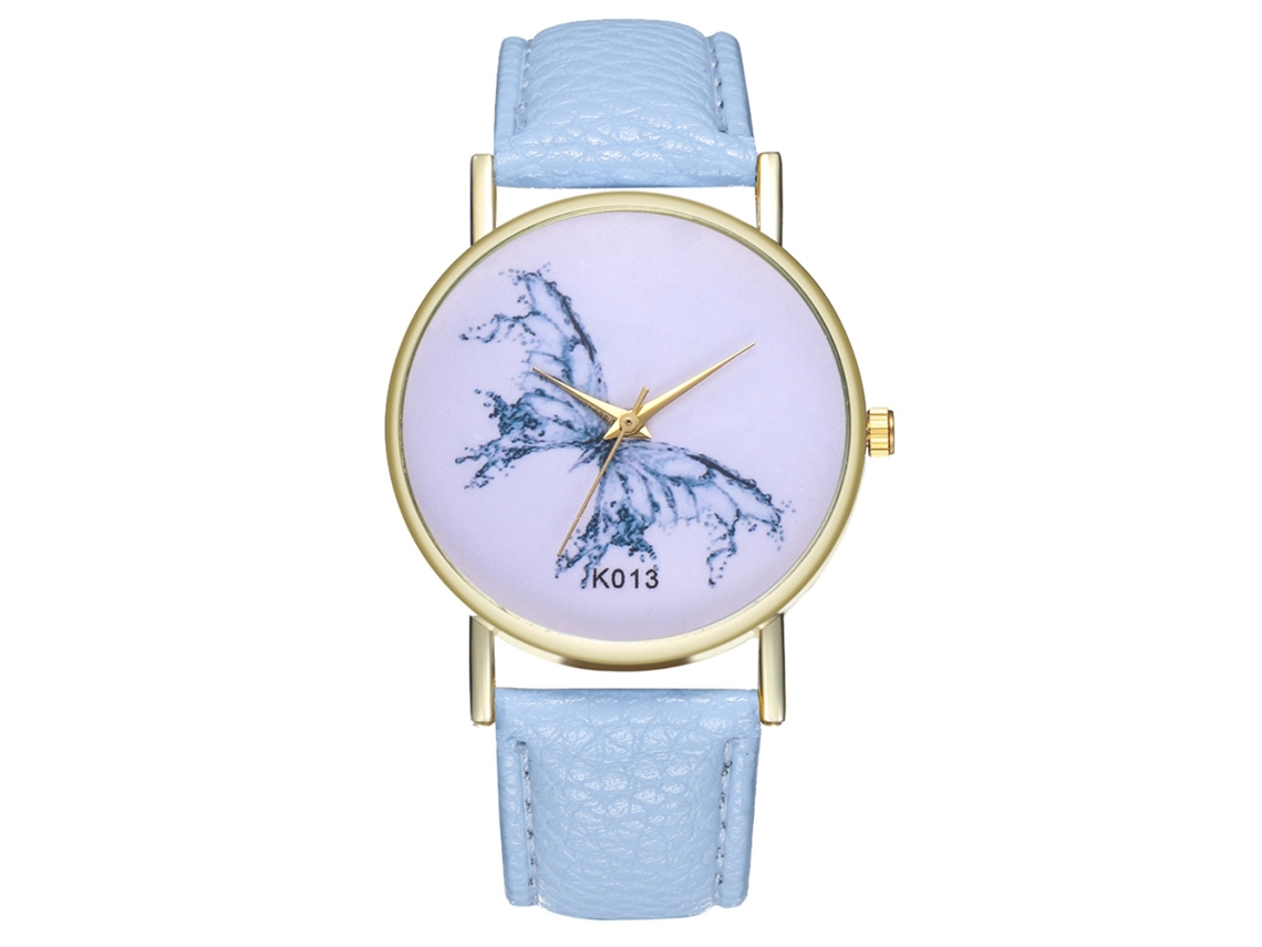 Reloj De Pulsera Hombre De Moda Cuarzo Duradero De Ocio Azul Claro
