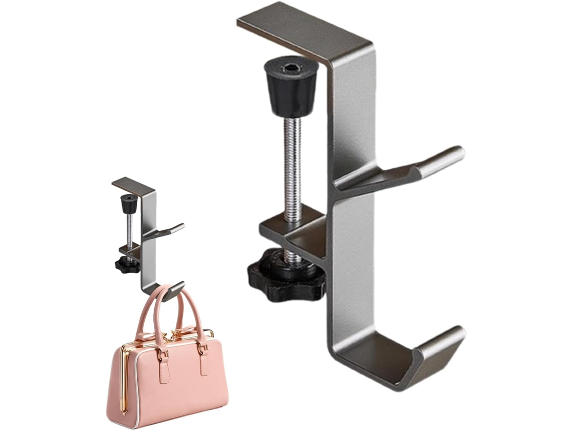 Gancho De Mesa Ajustável Para Bolsas, Material Escolar, Carteiras, Guarda Chuvas, Mochilas, Jaquetas, Fones De Ouvido