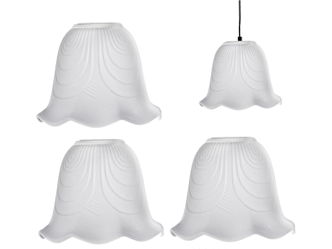 Conjunto De 3 Cúpulas De Vidro Fosco E27, Capas Transparentes E Leves Para Luminárias Pendentes, Adequadas Para Sala De Estar E