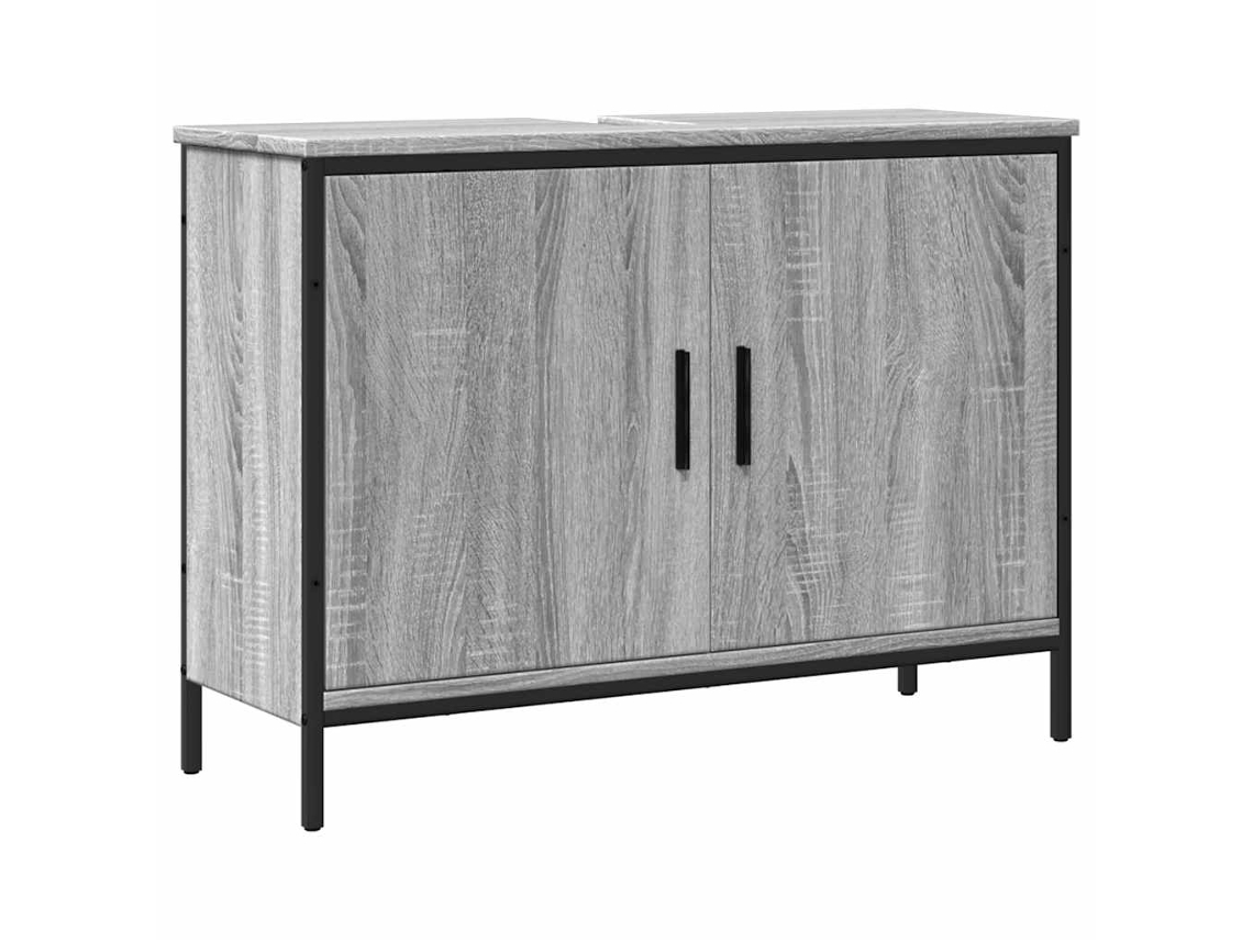 Bathroom Sink Cabinet, Bathroom Sink Cabinets Vidaxl Cinzeto Madeira Processada (80 X 30 X 60 Cm)