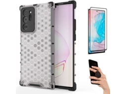 Kit Capa e Película Vidro Curvada Samsung Note 20 Ultra Rumble Y Popsocket