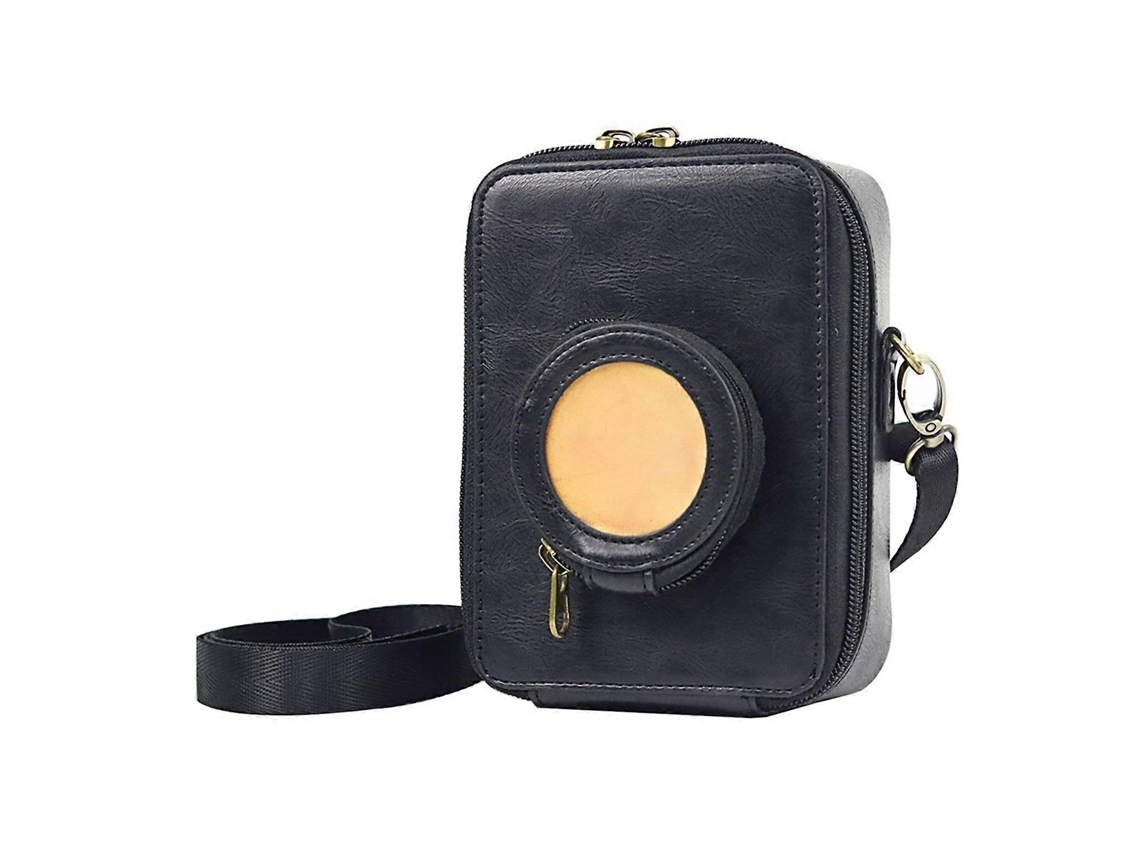 Capa Protetora De Couro Pu Macio Para Câmera Mini Evo Com Alça De Ombro, Preta.