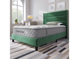 Cama 90x200 Veludo Verde Com Colchão