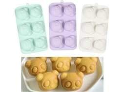 Forma De Bolo Em Formato De Urso Com 6 Grades, Cilíndrica, Para Doces, Gelatina, Chocolate, Especial SUNNY SPACES