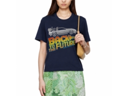Rockinstone Back To The Future Movie 8-bit To The Future Navy Adult T-shirt Size:xl