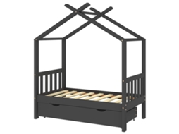 Kids Bed Frame, Kids Bed Frames Vidaxl Cinzeto Madeira De Pinho (70 X 140 Cm)