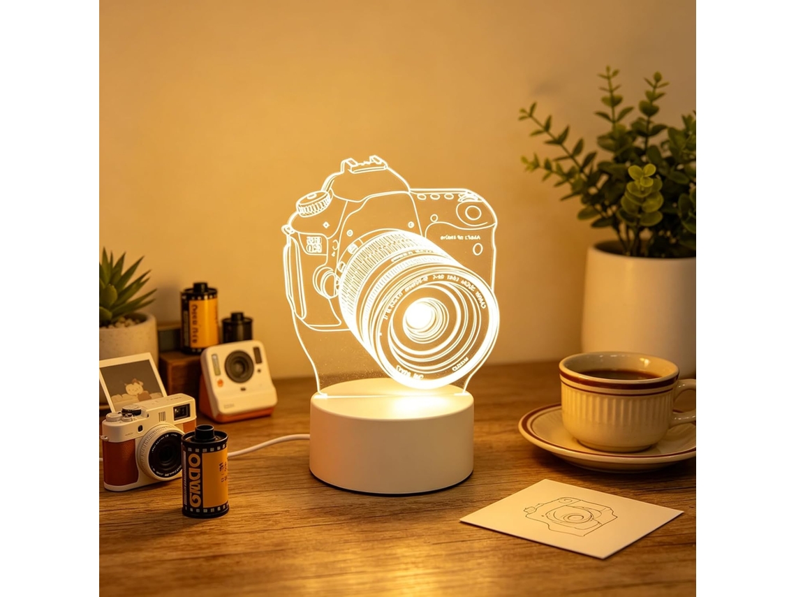 Luminária Noturna Led 3d Alimentada Por Usb Com Interruptor De