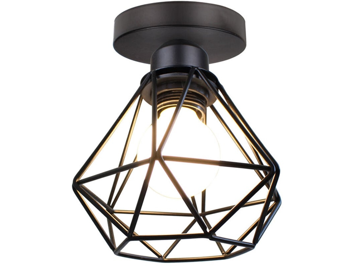 MEOIRUERY Luminária De Teto Industrial Para Ampla Aplicação, Design Retrô Preto, Semi Embutida, Fácil De Instalar (1 Peça)