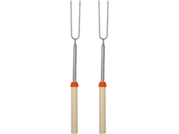 LAOPIPFU Campfire Grill Sticks, Tacos De Assar Aço Inoxidável Extensível Para Assar Marshmallow, Dicas Robustas Resistentes Ao Calor Resistente Ao Calor Para D