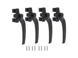4 maçanetas de janela Primerox alumínio trava para porta de correr vertical horizontal mão direita preto