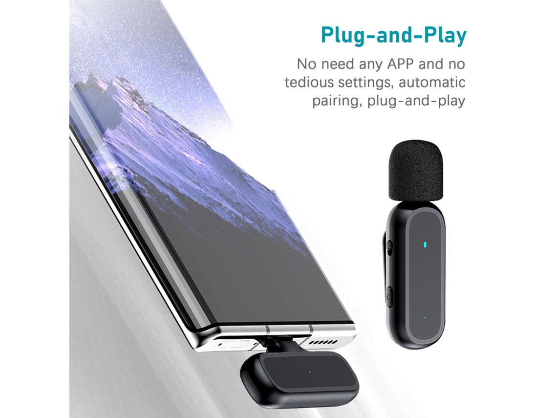 Micrófono Sem Fio Para Iphone Android Ideal Vlogging Smartphones