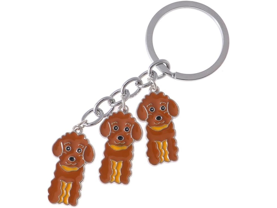 Organizador De Chaves De Metal Em Formato De Poodle Marrom