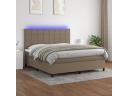 Cama Box Spring Colchão/led 180x200cm Tecido Cinza-acastanhado