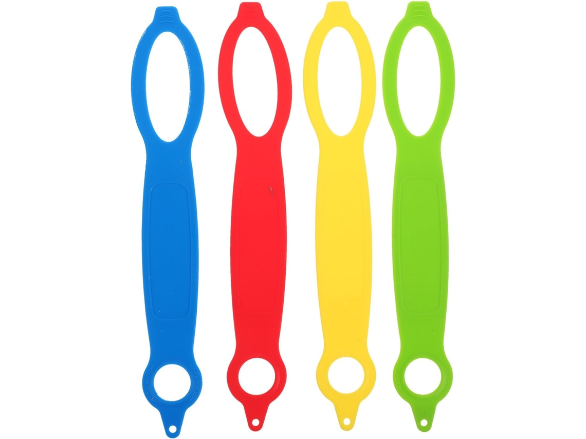 Conjunto de 4 suportes de silicone para jarras, duráveis e portáteis.