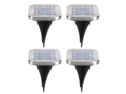 4pcs Luzes Solares Enterradas 8led Jardim Caminho Decorativo S/MARCA
