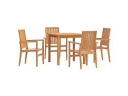 Maison Exclusive - 5 Pcs Conjunto De Jantar P/ Jardim Madeira De Teca Maciça