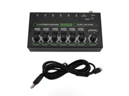 6 Channel Stereo Line Mixer Low Noise Rgb Light Single Channel Driverless Stereo Sound Mixer Sound Card Console LAXISCREED