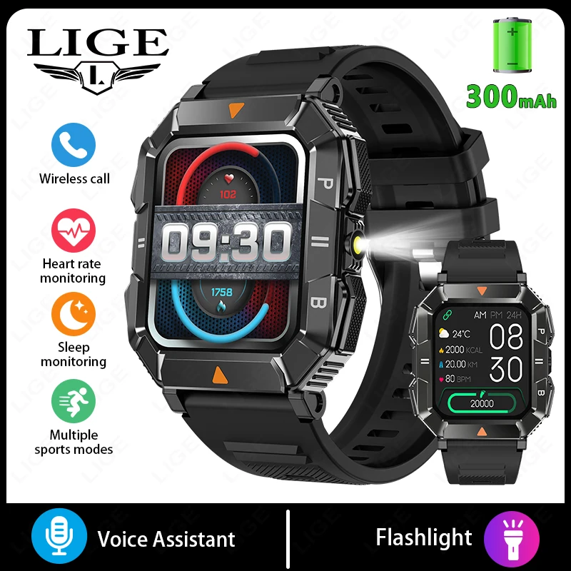 Smartwatch MDUG com saúde, pressão, sono e lanterna