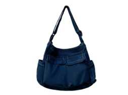 Bolsa De Ombro Vintage Para Mulheres, Bolsa Carteiro, Estudante, Bolsa De Compras De Grande Capacidade, Bolsa Transversal, Azul Profundo