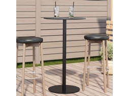 Vidaxl Mesa De Jardim Redonda Ø60x105 Cm Aço Preto
