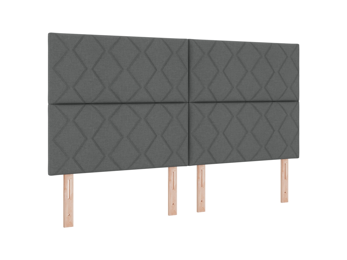 Cabeceira Led  Design Blocos De Diamante Cinza Escuro Vidaxl Tecido (180 Cm)