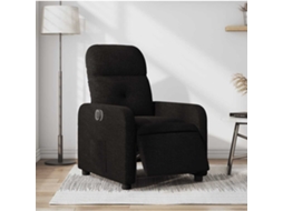Vidaxl Poltrona Elétrica Reclinável Tecido Preto