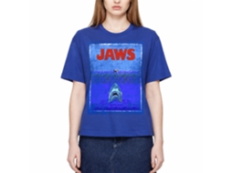 Rockinstone Jaws Movie 8-bit Terror Solid Royal Adult T-shirt Size:l