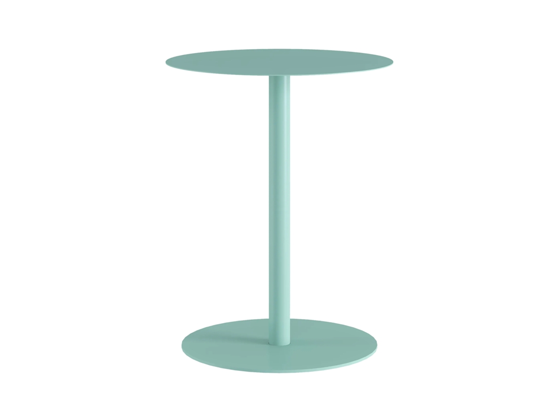 Mesa lateral redonda Nastätten para uso interno/externo, 50xø40 cm, verde menta, [EN.CASA]