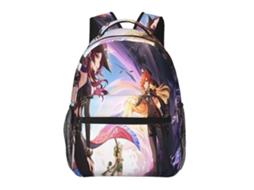 Mochila De Estudante Genshin Impact J250, Durável E Leve, Com Alça De Ombro Impermeável E Respirável. Olysi Shop