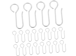 Conjunto De 30 Ganchos Metálicos Pequenos Em Formato De S Para Trilhos De Cortina Deslizantes E Janelas, Com Suporte Para Painéis.